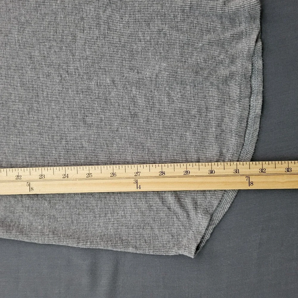 Charlotte‎ Russe Gray Ribbed Graphic T-Shirt Dress Skulls Roses Cage Neck Large
